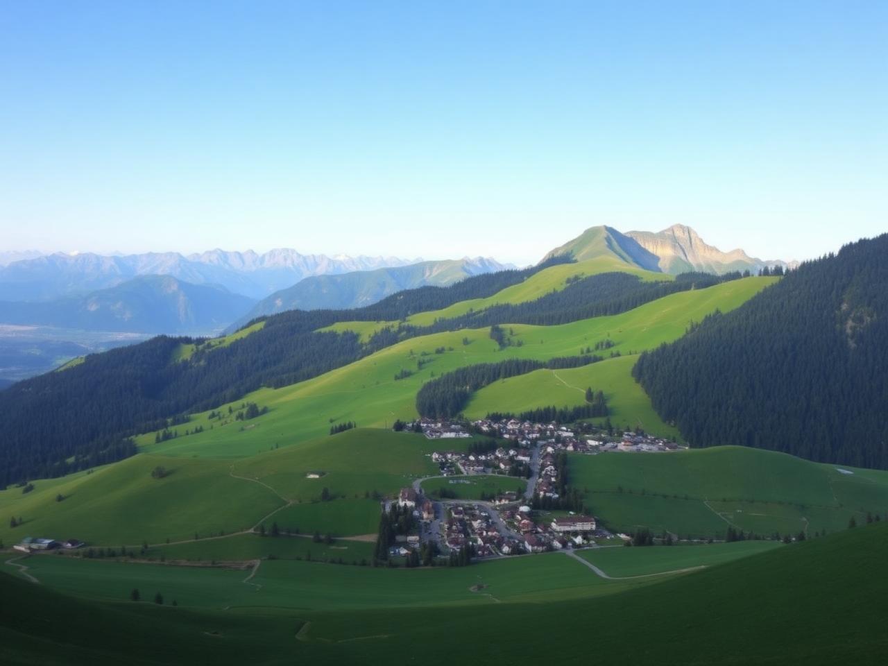 Schweizer Alpen-Panorama mit Bauland